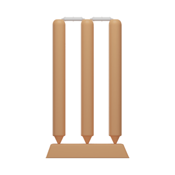 Brown Illustration of Wicket Stump Icon In 3D Render. png