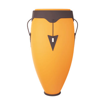 Isolated Golden Conga Drum Icon In 3D Render. png