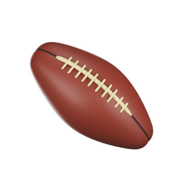 Isolated Brown Rugby Ball Icon In 3D Render. png