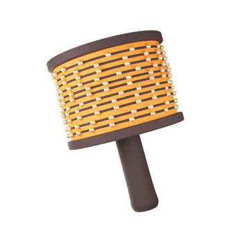 Golden And Brown Cabasa Icon In 3D Render. png