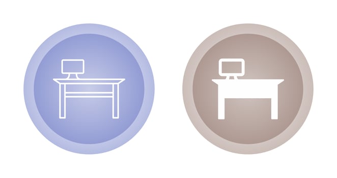Computer desk Vector Icon