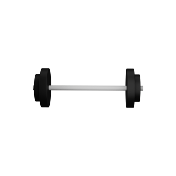 3D Render of Barbell Icon In Grey Color. png