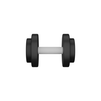 Isolated Grey Dumbbell Icon In 3D Style. png