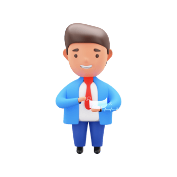 3D Render of Businessman Searching Frequency Beat On White Background. png