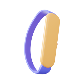 Purple And Yellow Smart Watch Icon In 3D Style. png