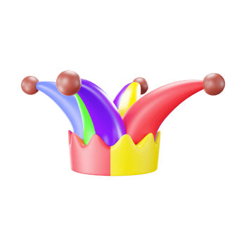 Colorful Jester Hat Icon In 3D Render. png