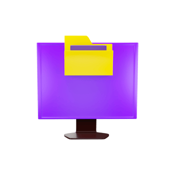 3D Style Folder In Desktop Screen Yellow And Purple. png