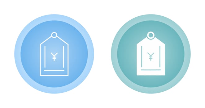 Yen tag Vector icon
