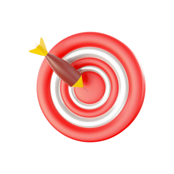 Rocket Dart Hit Center Point 3D Illustration Against White Background. png