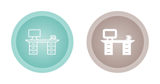 Table with Shelves Vector Icon