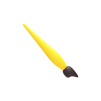 Yellow Drawing Brush Icon In 3D Render. png