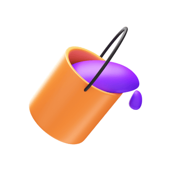 Purple Color Bucket Icon In 3D Render. png