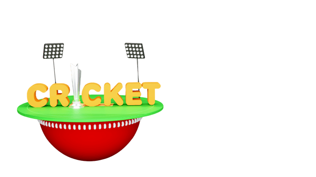 3D Cricket Font With Silver Trophy Cup, Stadium Lights On Half Ball Playground View And Copy Space. png