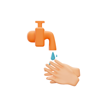 Vector Illustration Of Hand Washing From Water Tap On Black Background. png
