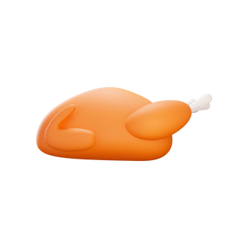 3D Illustration Of Orange Chicken png