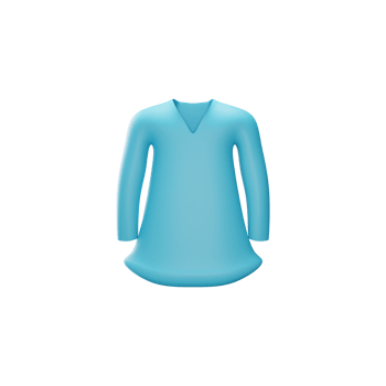 Light Blue Kurta 3D Render Icon Over Black Background. png