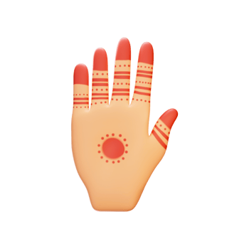 Circular Mehndi Design Hand 3D Vector Over Background. png