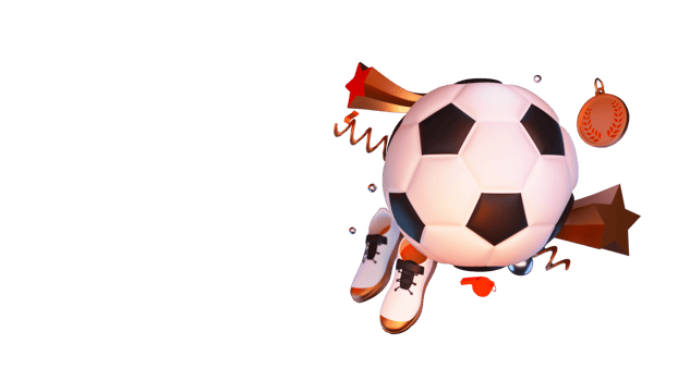 3D Render of Soccer Ball With Winning Stars, Medal, Whistle, Sports Shoe And Copy Space. png