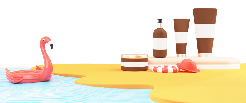 Cosmetic Products, 3D Mockups on PNG Background.