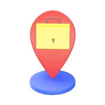 3D Style Job Location Point Colorful Element. png