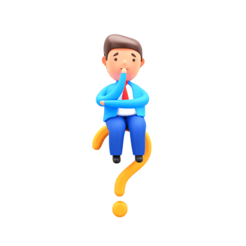 3D Render of Confused Businessman Character Against White Background. png