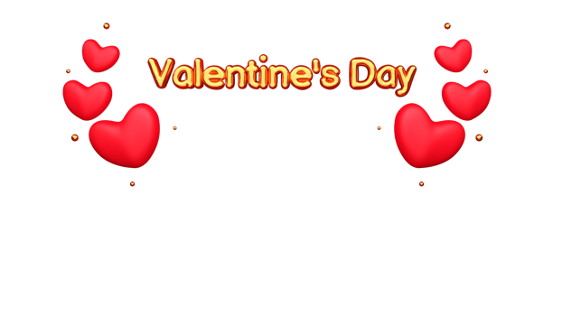 3D Golden Valentine's Day Balloon Font With Glossy Hearts, Tiny Balls On White Background. png