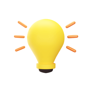 3D Render of Yellow Illuminated Light Bulb Element. png