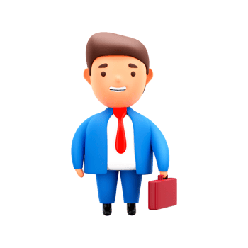 3D Render of Businessman Holding Briefcase Against White Background. png