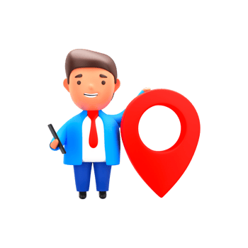 3D Render of Businessman Character Holding Smartphone And Location Pin On White Background. png