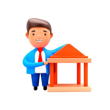 3D Render of Property Dealer Man Standing Against White Background. png