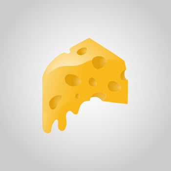 Piece of Cheese Melting vector illustration