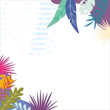 Spring frame background with colorfull leaves ilustration vector