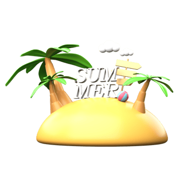 3D illustraton Summer Island png