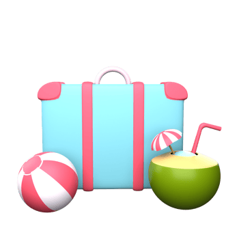 3D illustration Summer Vacation png