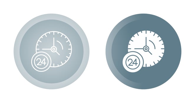 24 Hour Service Vector Icon