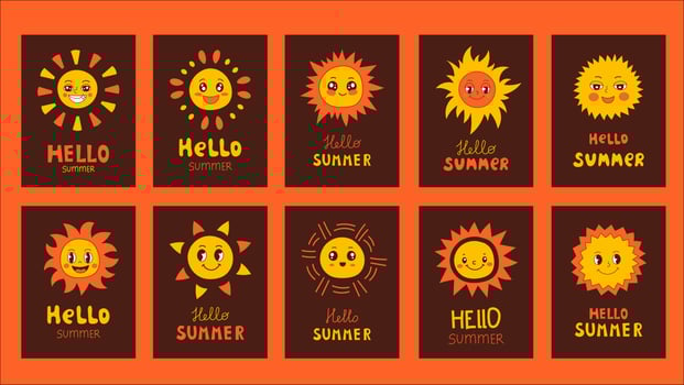 Hello summer layout design, card, poster vector