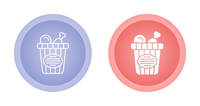 Chicken Bucket Vector Icon
