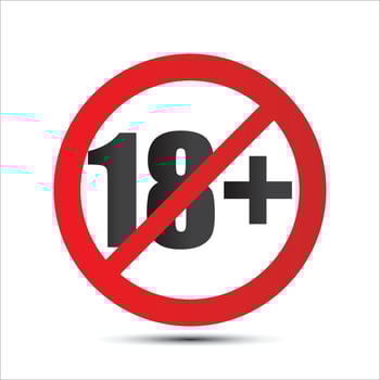 18 restrictions, prohibition icon, vector, illustration, symbol vector