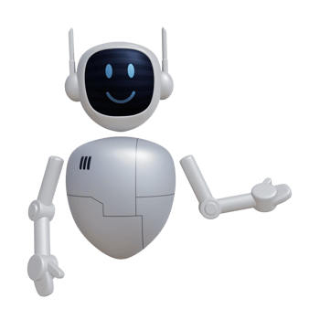 Robot 3d character with explaining gesture png