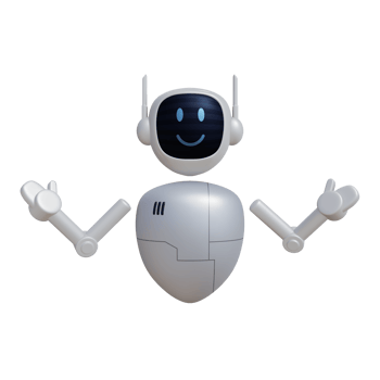 Robot 3d character with explaining gesture png