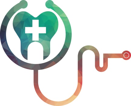 Dental stethoscope logo, Dental Clinic Logo Tooth abstract design vector