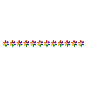 Colorful flowers arranged horizontally vector