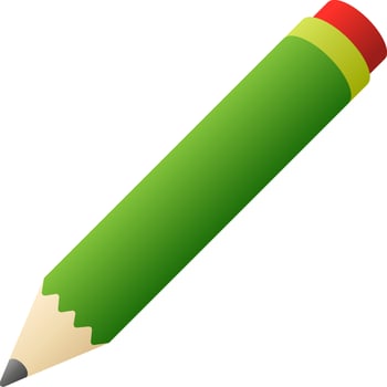Pencil vector illustration. Green pencil icon for design about education, school, office or book. Green pencil for decoration or ornament. Back to school graphic resource
