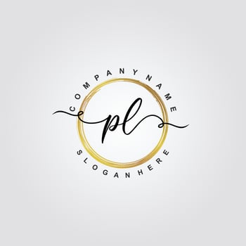 PL Initial beauty floral logo template vector