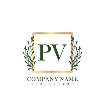PV Initial beauty floral logo template vector
