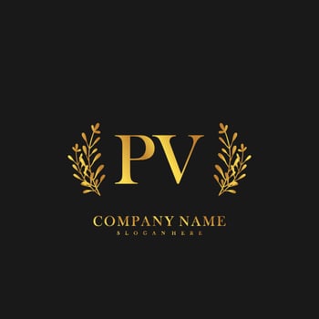 PV Initial beauty floral logo template vector