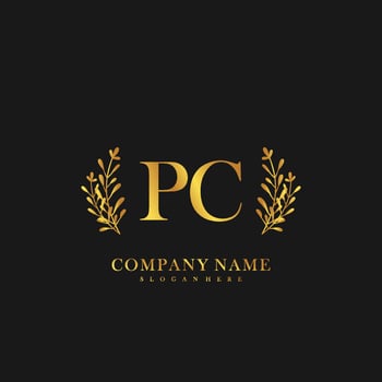 PC Initial beauty floral logo template vector