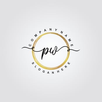 PW Initial beauty floral logo template vector
