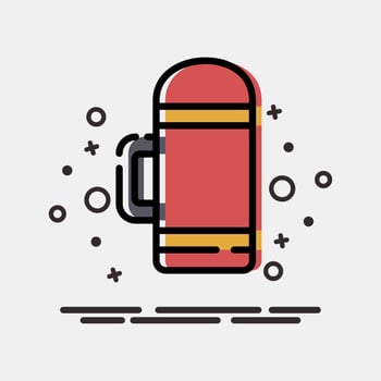 Icon thermos. Camping and adventure elements. Icons in MBE style. Good for prints, posters, logo, advertisement, infographics, etc. vector