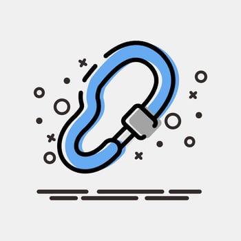 Icon carbine. Camping and adventure elements. Icons in MBE style. Good for prints, posters, logo, advertisement, infographics, etc. vector